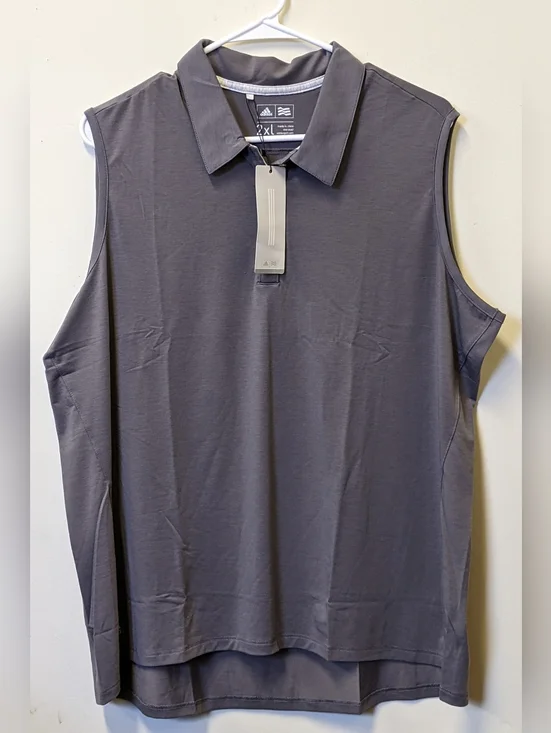 adidas Women's Sleeveless Polo - Charcoal - Picture 1 of 3